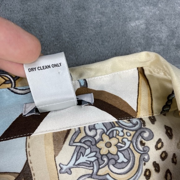 Vtg Y2K Cache Shirt Womens 10 Silk Satin Chain Equestrian Mob Wife Gold Snaps - Picture 8 of 14